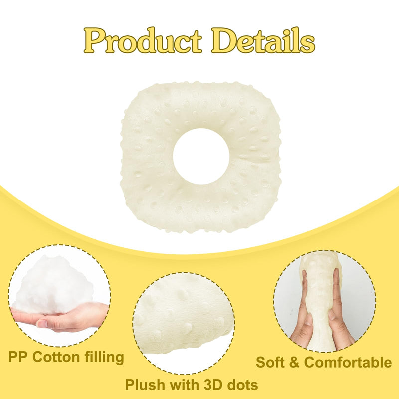 [Australia] - Ear Piercing Pillow, Side Sleeper Pillow with an Ear Hole, Ear Protector Pillow for Ear Pain CNH Piercing Pain Relief Sleeping Pressure Sores, Minky Dot Beige (Squre) 