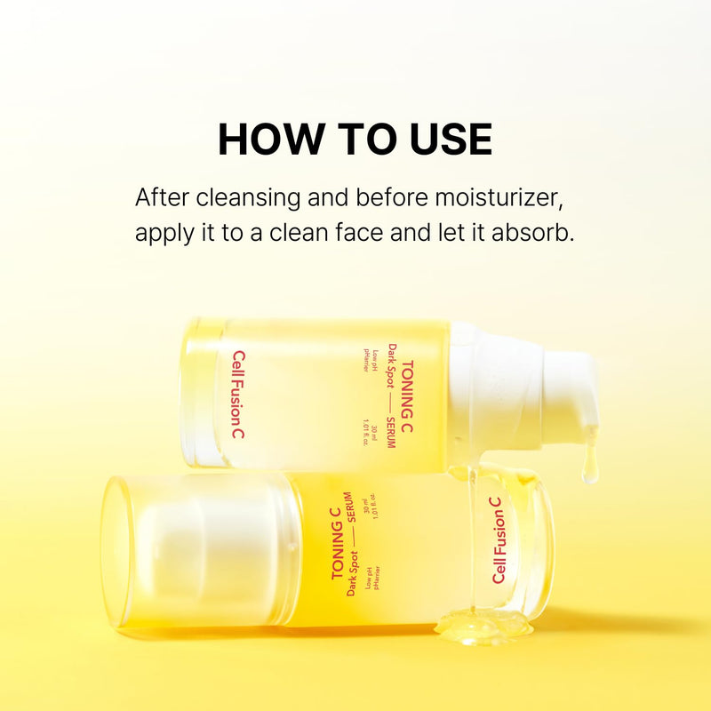Cell Fusion C Toning C Serum, Dark Spot Serum with Vitamin C and Niacinamide, Korean Skincare for Radiant and Bright Skin, 1.01 fl.oz