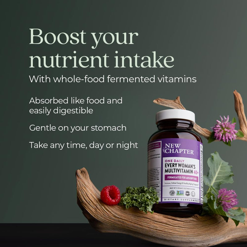 New Chapter Every Woman’s One Daily 40+ - Multivitamin for Women - Supports Immune, Bone, Hormone & Cellular Energy Health* - Non-GMO, Gluten Free, Dairy Free, Vegetarian & Kosher - 96 Tablets 96 Count (Pack of 1)