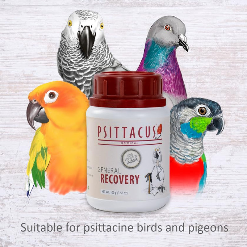 Psittacus General Recovery 100 g | Hand Feeding Formula for Sick and Injured Baby and Adult Birds, Parrots, Pigeons | Premium Food for Birds, 100% no-GMO - PawsPlanet Australia