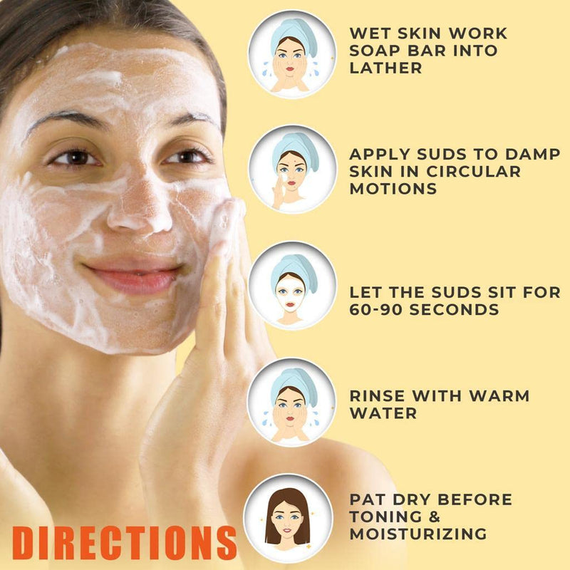 10% Sulfur Soap – All Natural Sulfur Facial Cleanser for Face & Body | 3 Pack Sulfur Soap Bar for Oily Skin – Tea Tree, Lemongrass, Vitamin E & Coconut Milk – Daily Face & Body Wash