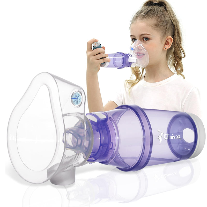 [Australia] - Inhaler Spacer for Children, Spacer for Inhaler with Anti-Static Chamber, Detachable Design, Easy Cleaning, BPA-Free Liquid Silicone Mask, Enhanced Medication Delivery, Durable & Child-Safe Design 