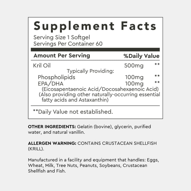 [Australia] - Alaya Naturals - Antarctic Krill Oil 500mg Supplement with Phospholipids, EPA/DHA Omega 3 & Astaxanthin - Non-GMO - PCB Tested Krill Oil - 60 Softgels 