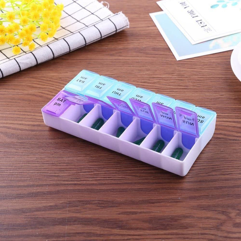 Extra Large Pill Organizer, XL 7 Day Pill Organizer 2 Times a Day, Weekly Daily Pill Case, Day Night Oversized Medicine Box, Vitamin Holder, Big Pill Container