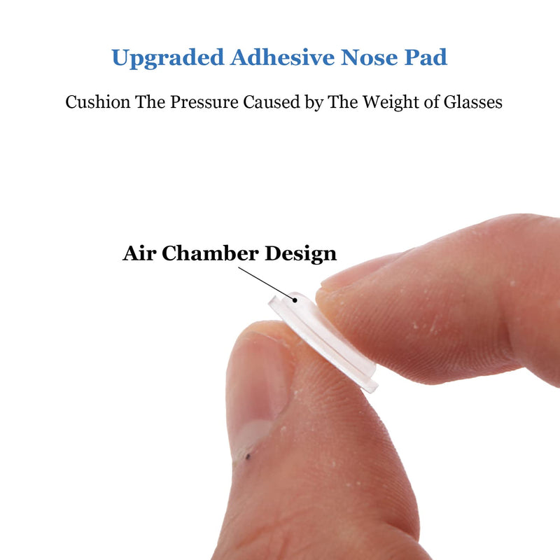 [Australia] - Eyeglass Nose Pads, Soft Silicone Adhesive Air Chamber Glasses Nose Pads, 3.5mm Heighten Nose Pads for Plastic Frames, 12 Pairs (Clear) Clear 