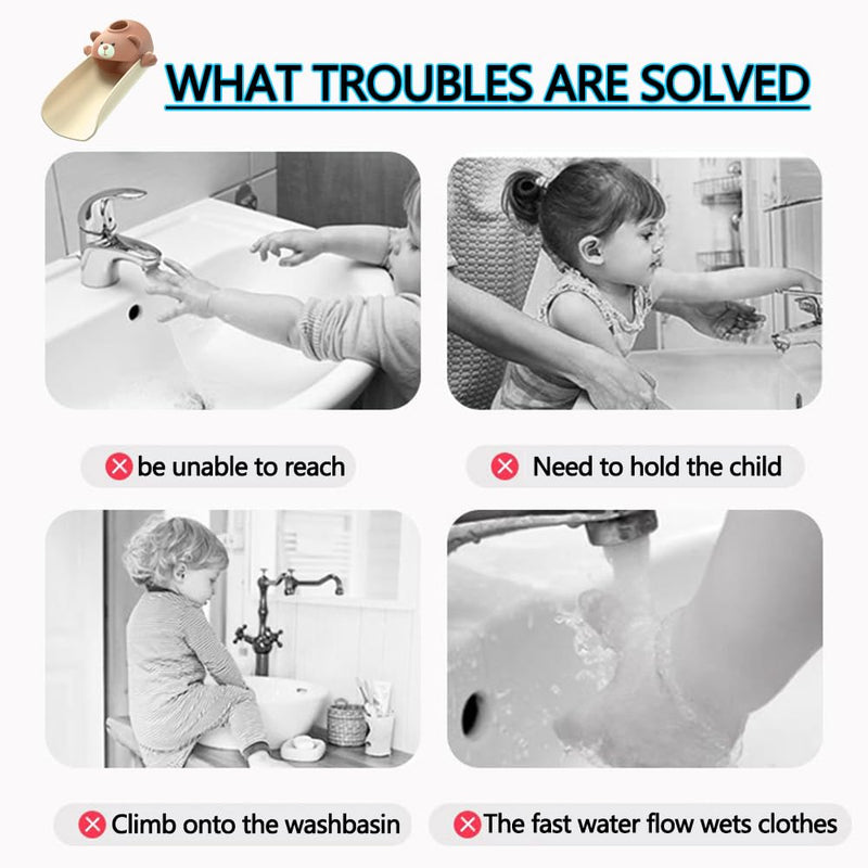 [Australia] - DLUCKY Faucet Extender for sink Easy Use Sink Faucet Extenders with Temperature Sensitive for Toddlers, Kids Hand Washing Faucet Extension for Bathroom Sink, Kitchen, Brown 