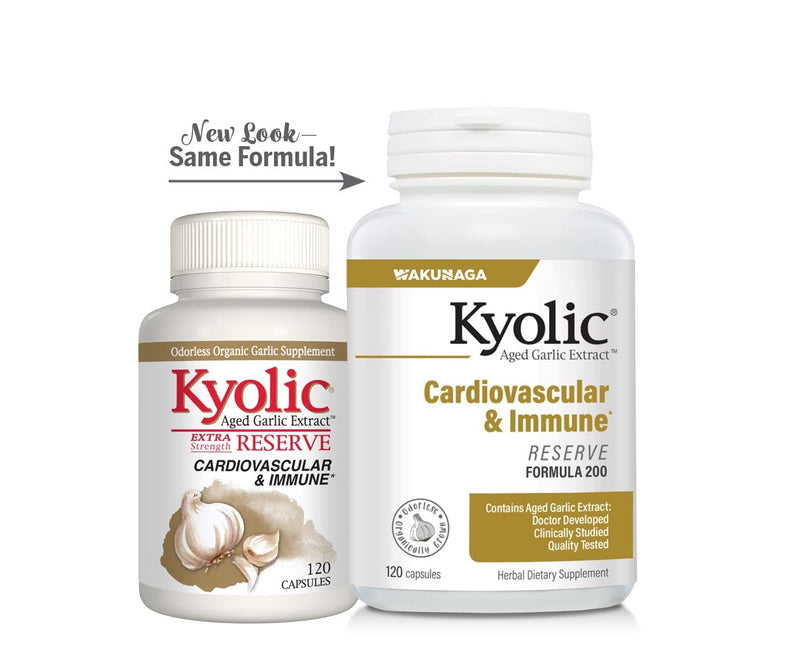 [Australia] - Kyolic Aged Garlic Extract Formula 200, Cardiovascular & Immune, Reserve 120 Capsules (Packaging May Vary) 120 Count (Pack of 1) 