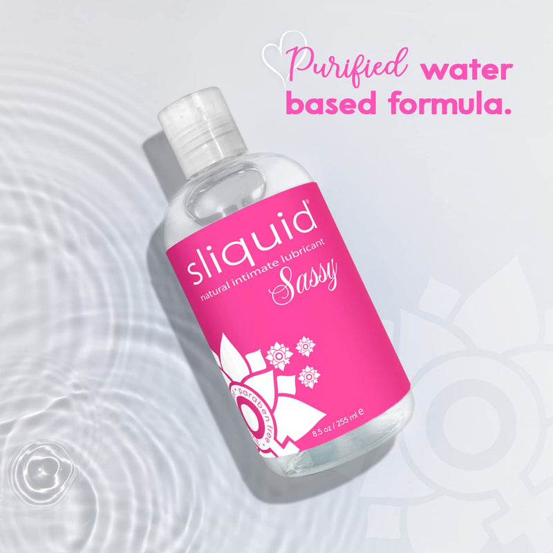 [Australia] - Sliquid Sassy Water-Based Lube - Thick, Long-Lasting Gel, Natural Lube for Women/Men/Couples, Unscented, 8.5 Fl Oz 8.5 Fl Oz (Pack of 1) 