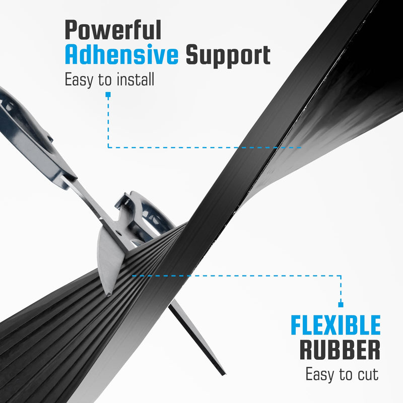[Australia] - Threshold Ramps for Doorways Self-Adhesive Rubber Ramps for Door Threshold Rubber Door Threshold Ramp for Wheelchair for Doorways, Curb, Power Scooters, Bathroom (Black, 0.4'' Rise-3.3Ft Long) Black 