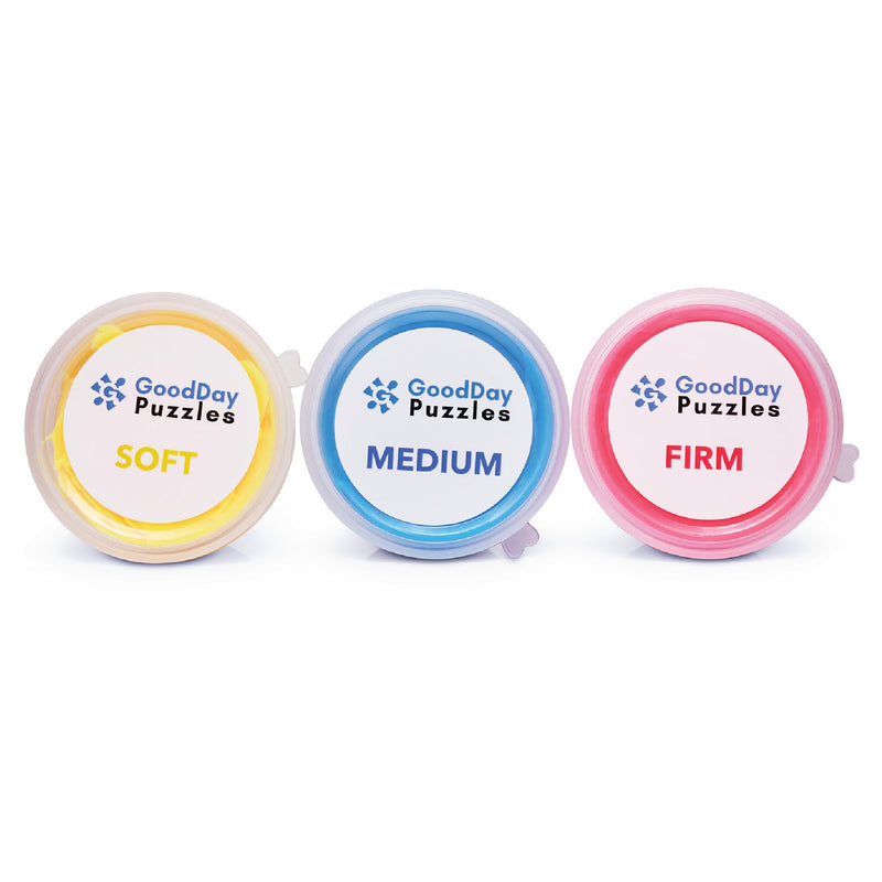 [Australia] - Therapy Putty by GoodDay Puzzles, 3 Piece Set, Stress Relief, Strength, Occupational Therapy Toys, Fine Motor Games for Seniors with Dementia/Alzheimer's, Quiet Rehab Fidget for Older Adults 
