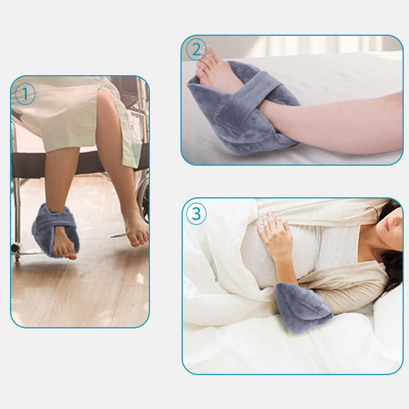 [Australia] - GREUS Heel Elevation Pillow Heel Protector for Bed Sores Heel Pressure Relieve Cushion Anti Bed Sore Pad Leg Rest Ulcer Elevator Foot Ankle Support Pillow for Elderly Wheelchair Bedridden Patients 