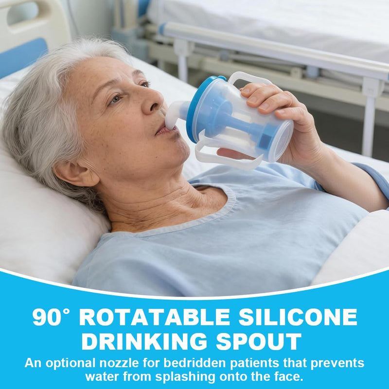 Dysphagia Cups for Adults, Medical Grade Dysphagia Regulating Drinking Cup&Non-Spill Beakers for Elderly with 5cc/10cc Flow Control, Safe for Stroke,Non Spill Cups for Elderly,Limited Mobility B