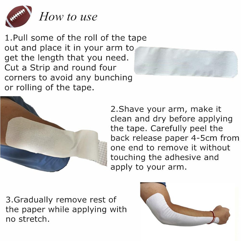 4 Inches X 10.9 Yards Blue Turf Tape Football - Extra Wide - Latex Free Sport Tape - Ultra Sticky Athletic Tape - Waterproof & Flexible