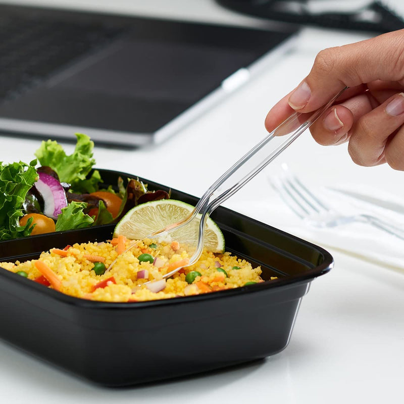 [Australia] - Comfy Package [100 Pack] Heavy Duty Disposable Clear Plastic Spoons - Plastic Silverware, Basic Cutlery for Parties, Events, and Everyday Use 