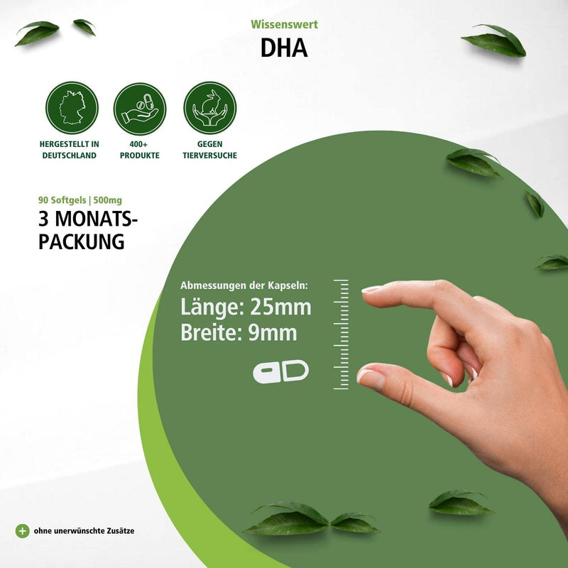 [Australia] - Fairvital | DHA capsules 500mg - 90 softgels - fish oil - HIGH DOSE - docosahexaenoic acid and eicosapentaenoic acid 