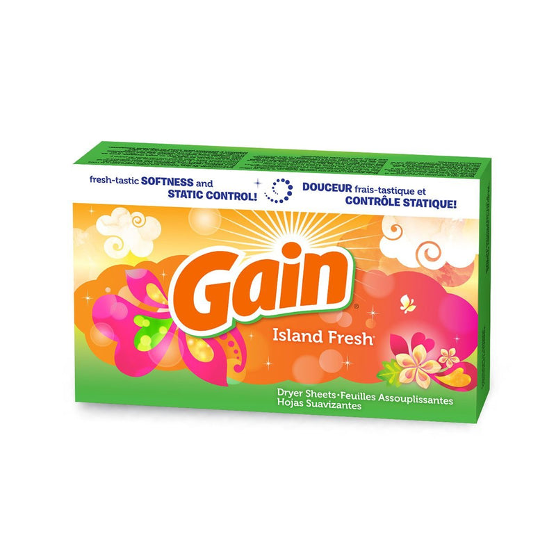 [Australia] - Gain Dryer Sheets - Island Fresh Scent - 34 Count Dryer Sheets Per Box - Pack of 2 34 Count (Pack of 2) 