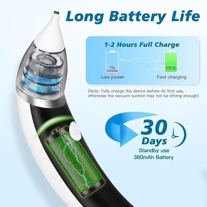 [Australia] - Ear Vacuum Wax Remover, Ear Wax Removal with 8 Pcs Ear Pick, Ear Wax Removal Tool with Strong Suction, Ear Vacuum with Charging Cable, Ear Suction Device for Adults and Kids (White) 