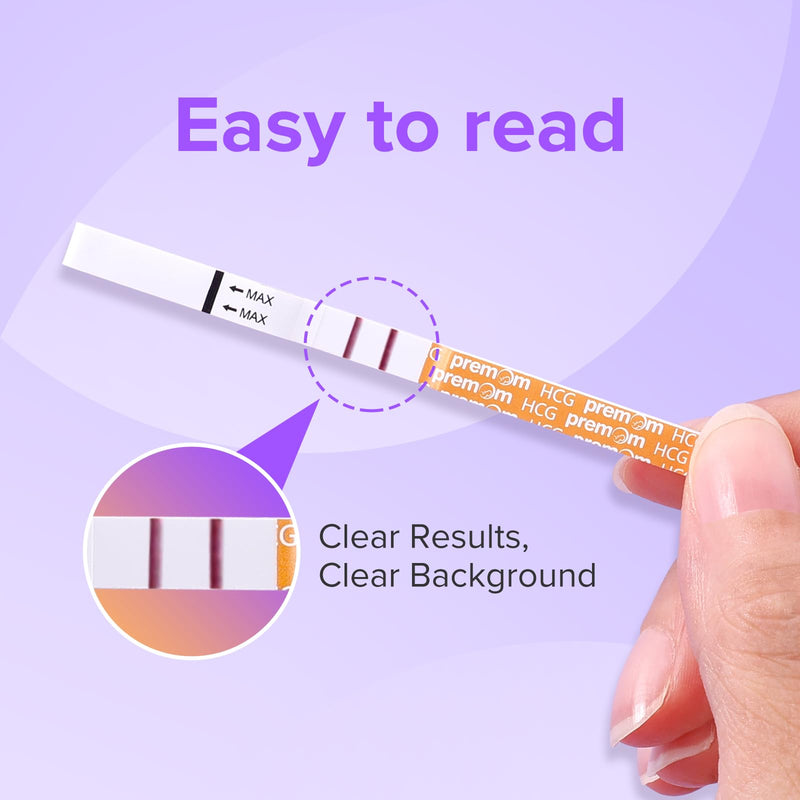 Premom 30 Pack Pregnancy Test Strips, Early Detection hCG Tests | Early detection hCG tests for home use, with test result scanning, digital records, and cycle tracking in the Premom App 30 Count (Pack of 1)