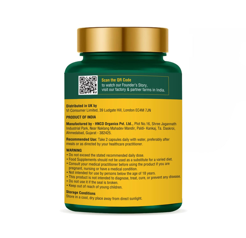 VAHDAM Turmeric Curcumin Supplement 1800mg (500mg Curcuminoids) with Boswellia & Piperine | 90 Capsules