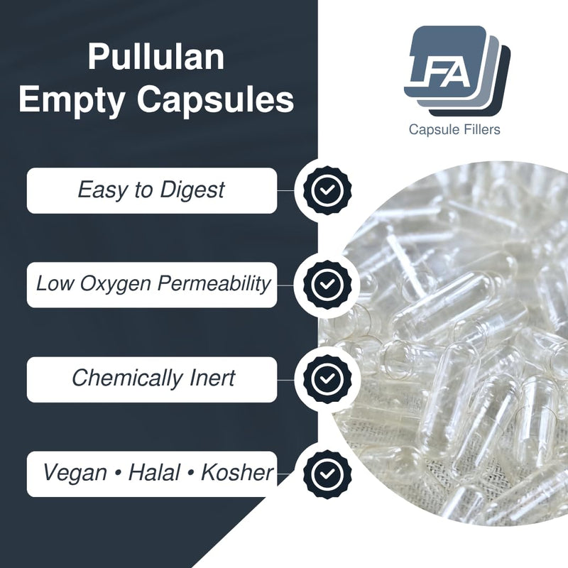 Size 0 Empty Capsules - Vegan Pullulan - 120 Count Vegetarian Capsules Empty - Joined Fillable 0 Vegetable Pill Capsules - Veggie Caps for DIY Vitamin Capsule Filling Kit - Halal Kosher Tapioca 120 Count (Pack of 1)