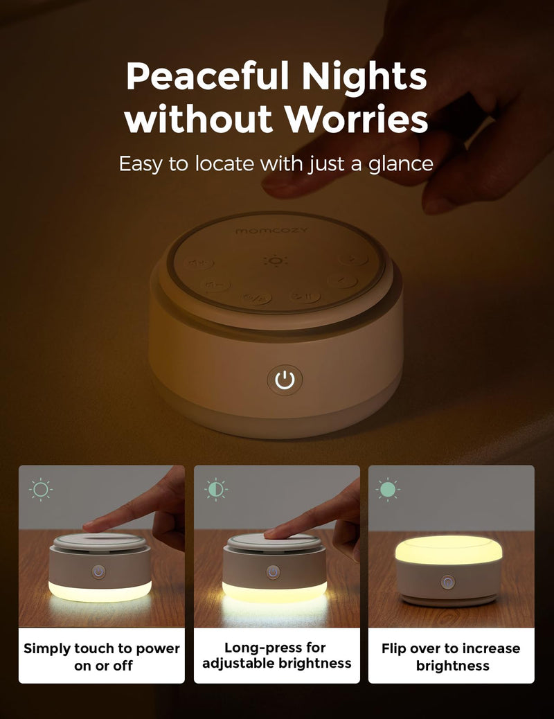 [Australia] - Momcozy Sound Machine for Baby-20 Soothing Sounds & Touch Warm Light Portable White Noise for Kids & Adults for Sleeping Timer and Memory | Ideal Travel Companion & Nursery Must-Have 