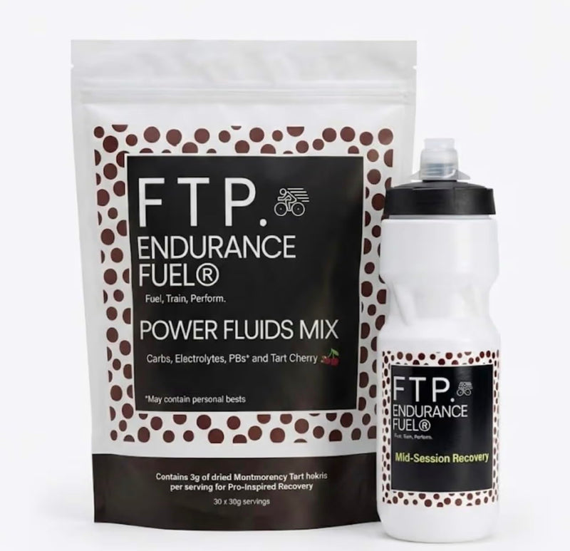 FTP Power Fluid Mix, Tart Cherry Ripple, Carbohydrate & Electrolyte Endurance Fuel, 27g Carbs Per Serving, 30 Servings, 900g