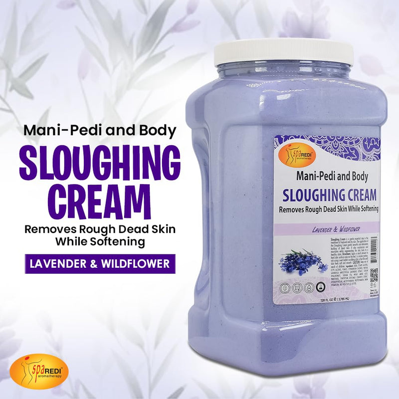 [Australia] - SPA REDI - Foot Cream, Sloughing Lotion, Lavender and Wildflower 128 Oz - Pedicure Massage Foot Care for Dry Cracked Feet, Scrub Gently, Exfoliating 128 Fl Oz (Pack of 1) 