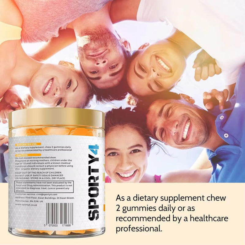 High Strength Vitamin C no creatine (Ascorbic Acid) Gummies + Zinc – Zesty Orange Flavour – Chewable Vegan Gummy Supplement – Immune, Collagen, Energy & Antioxidant Support – 1 Month Supply