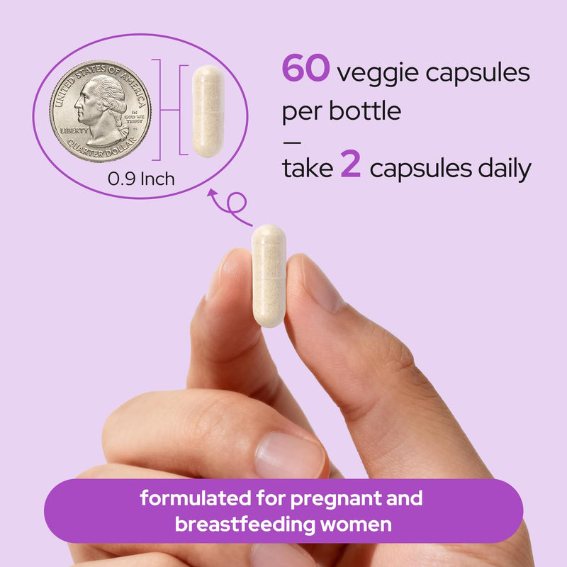 Premom Prenatal Choline Supplements, 550mg Choline Bitartrate, Supports Baby Brain Health & Cognitive Development + Pregnancy & Postpartum Breastfeeding for Women*, 60 Veggie Capsules