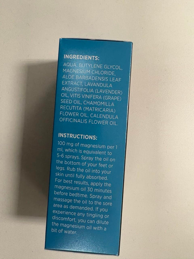 Magnesium Oil Spray for Body & Feet: Topical Magnesium Chloride for Sleep Restless Leg Muscle Cramps Tension Relief & Calm - with Natural Lavender Oil - Ideal for Sports Travel Bedtime, 3.38 fl. oz
