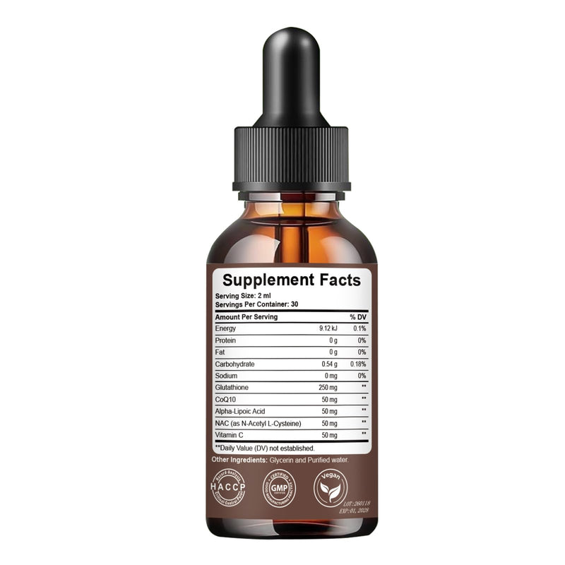 Liposomal Glutathione - Ultra High Absorption L-Glutamine - CoQ10 & Antioxidants for Liver Detox, Brain, Energy, Healthy Aging - Alpha-Lipoic Acid & Vitamin C Support Immune, Metabolism & Cholesterol
