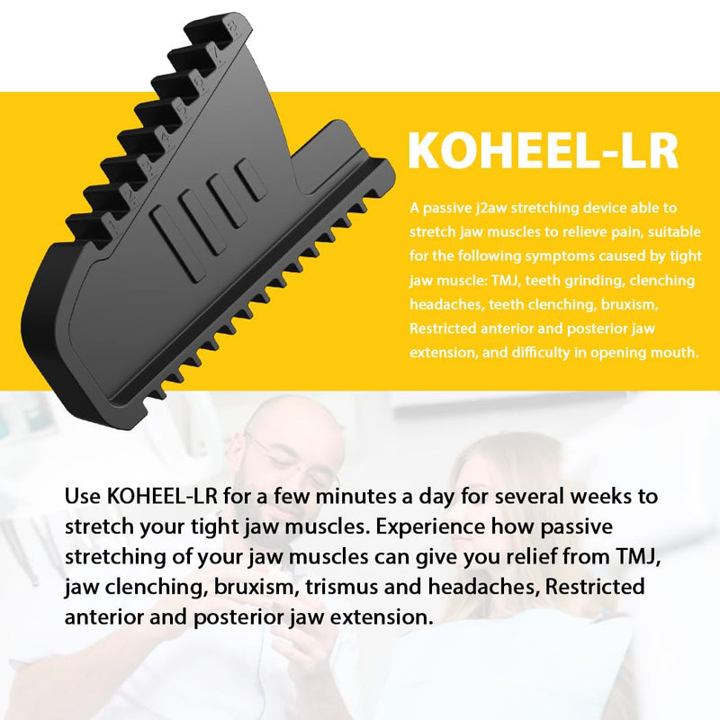 KOHEEL LR Jaw Relief Device for TMJ Pain, Jaw Tension, Teeth Grinding & Clenching, Headaches, and Limited Jaw Mobility – Passive Stretching Solution for Jaw Muscle Relaxation (1 Pack) 1 Pack