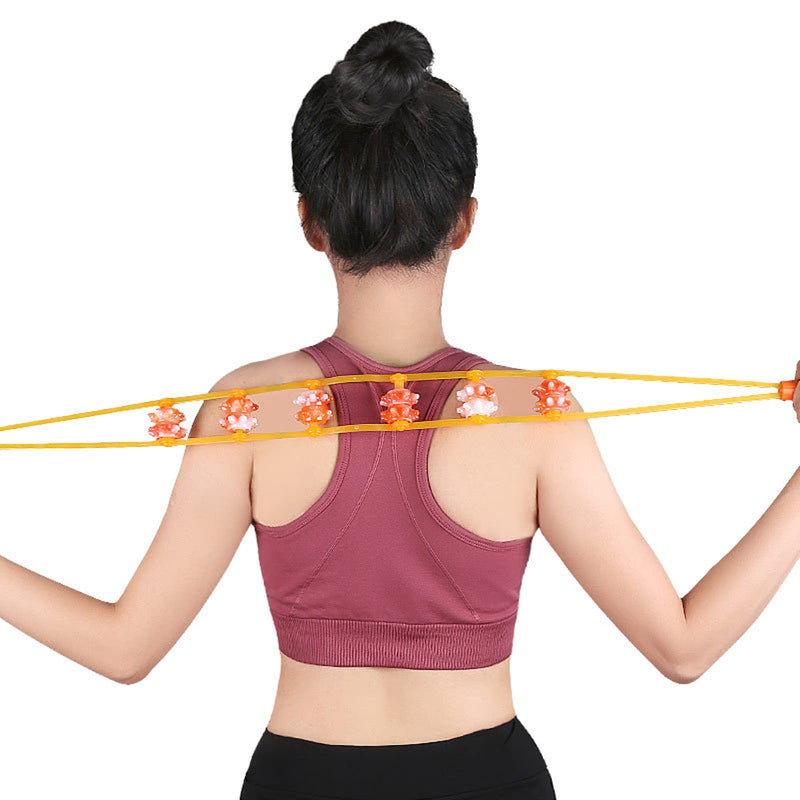 [Australia] - ZJchao Back Massage Roller Rope, Portable Handheld Maderoterapia Cellulite Massage Roller Rope Massage Strap for Back, Neck, Shoulders, Legs 