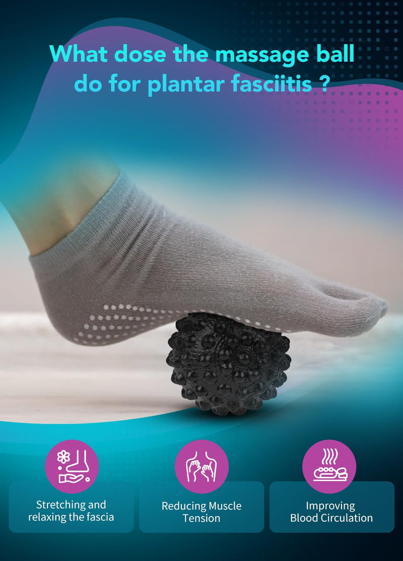[Australia] - Plantar Fasciitis Night Splint with Massage Ball for Plantar Fasciitis Relief, Comfortable Plantar Fasciitis Brace for Achilles Tendonitis Heal Spur Foot-drop Flat-arch, Free Size for Men and Women - Black 1 Pack 