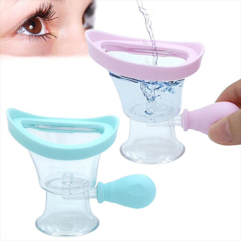 Eye Wash Cups,Eye Wash Bath Kit Silicon Manual Air Pressure Eye Cleaning Cup Tool Manual Air Pressure Eye Cleaning Cup Soothing Tired Eyes (2pcs), 1 Count