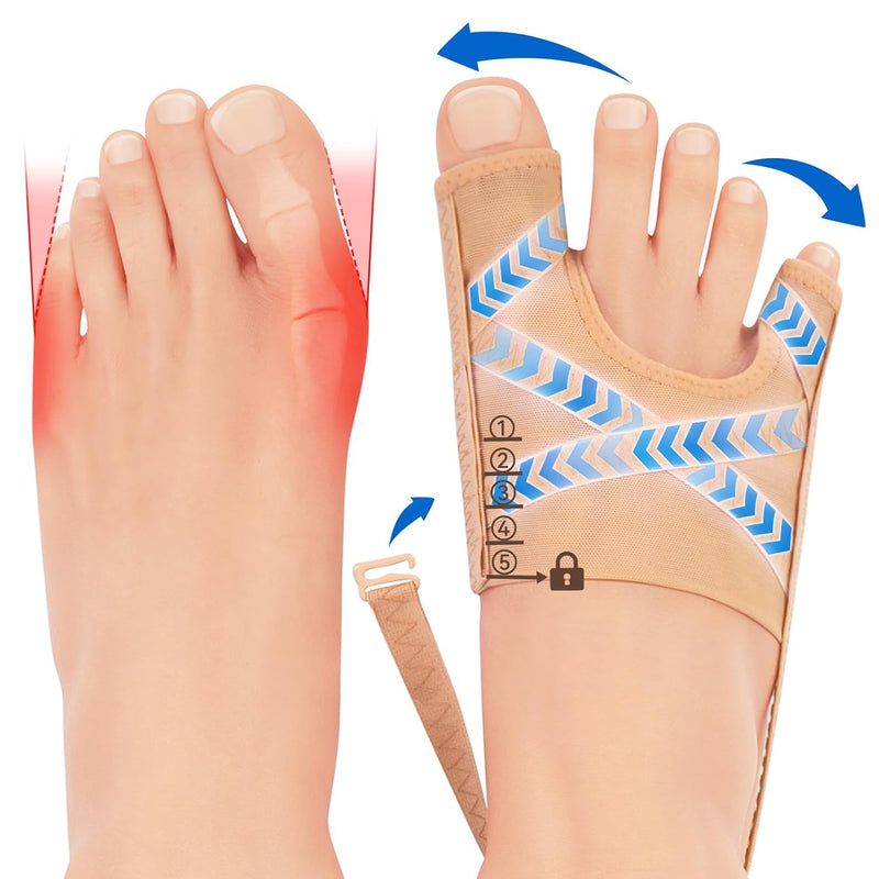 [Australia] - LAPLUIE Hallux Valgus Corrector, Big Toe Tail Toe Pain Relief, Hallux Valgus Bandage, Hammer Toe Correction (L) L 
