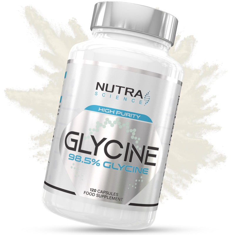 Glycine Supplement 98.5% Concentration | Highest Purity Glycine Capsules in the UK | 1,300mg Glycine Powder Amino Acid Supplements 2 Month Supply 120 Caps