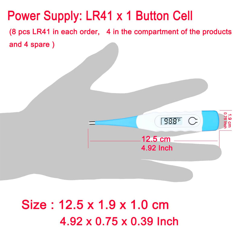 [Australia] - Oral Thermometer for Babies, Children and Adults, Digital Thermometer for Oral, Rectal or Under Arm Use (Pack of 4) 