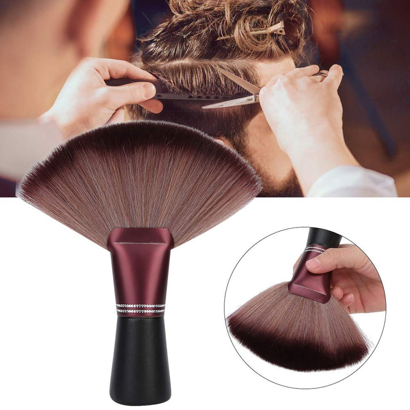 [Australia] - Fan Shape Hairdresser Neck Brush, Neck Duster Brush Soft Barber Hair Cutting Brush Hair Sweep Brush, Hair Clippings Remove Brush Flat Base[#1] 
