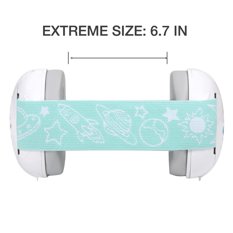 [Australia] - LYSIAN Baby Headphones Hearing Protection Ear Muffs for Infants 0-3 Years with Elastic Headband, Noise Cancelling Baby Earmuffs for Parade Fireworks, Festival, Sleep, Travel, Plane (White) White 
