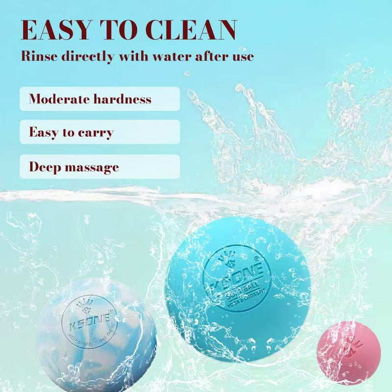 [Australia] - KSONE Massage Lacrosse Balls -Massage Balls for Myofacial Release&Trigger Point Therapy-Set of 2-Hard Lacrosse Massage Ball &Soft Massage Ball with one mini Ball Multi Blue 