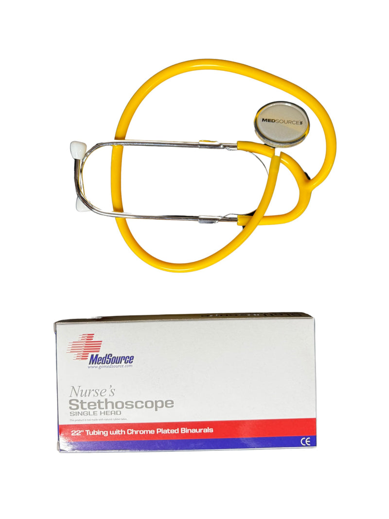 [Australia] - Stethoscope ‚Äì 22‚Äù Long Tubing, Lightweight Stethoscope with Aluminum Chestpiece ‚Äì Single Head, Acoustic Sound Yellow Doctors, Nurses, Students, Medical and Home Use 1 