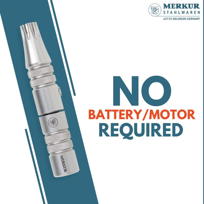 [Australia] - MERKUR Nose & Ears Hair Trimmer, Safe Hair Removal Tool for Men & Women, Twist and Cut Mechanism, Stainless Steel Clip, Easy to Clean, Battery-Free 