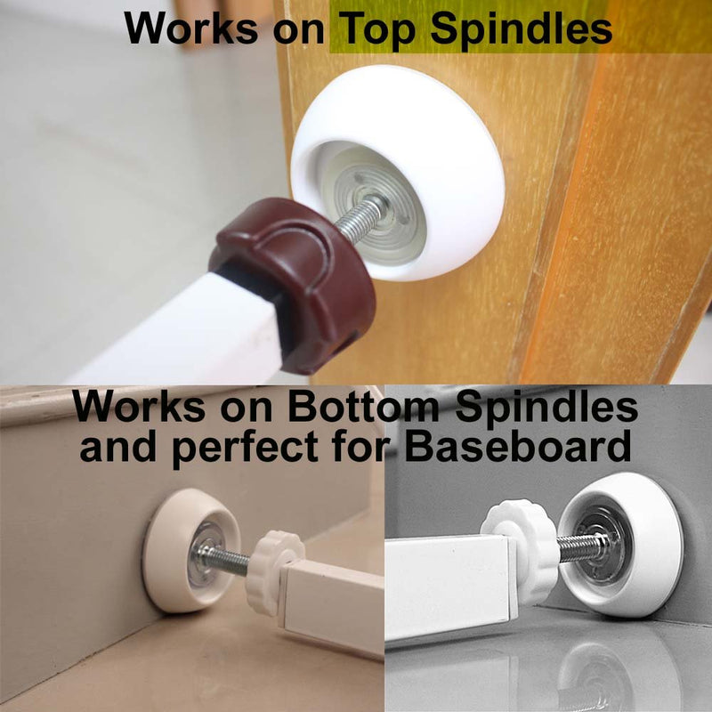 [Australia] - vmaisi Baby Gate Wall Protector - Protect Walls & Doorways from Pet & Dog Gates - Pressure Mounted Gates Work on Stairs - 4 Pack Gates Wall Cups - White 