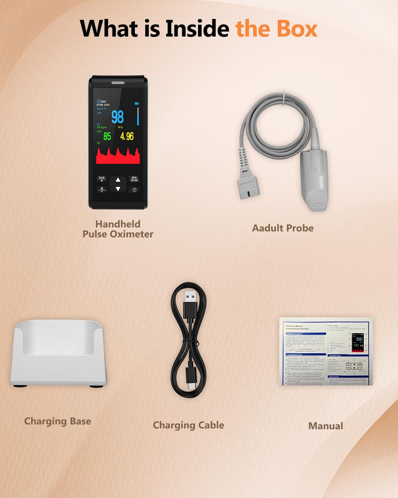 [Australia] - Pulse Oximeter Rechargeable Fingertip Pulse Ox, Handheld Pulse Oximeter, HealthTree Finger Blood Oxygen Saturation Monitor with SpO2 & Pulse Rate, Portable Oxygen Meter Finger for Adults For Adult 
