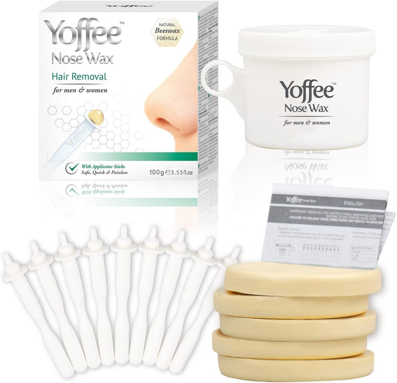[Australia] - Original Yoffee Nose Wax Kit Men & Women - Natural Bio-Beeswax & Aloe Vera Made Nose Waxing Kit for Men - Nose Hair Wax - Nostril Waxing kit - 10 Reusable Nose Wax Sticks - Easy, Quick & Painless 