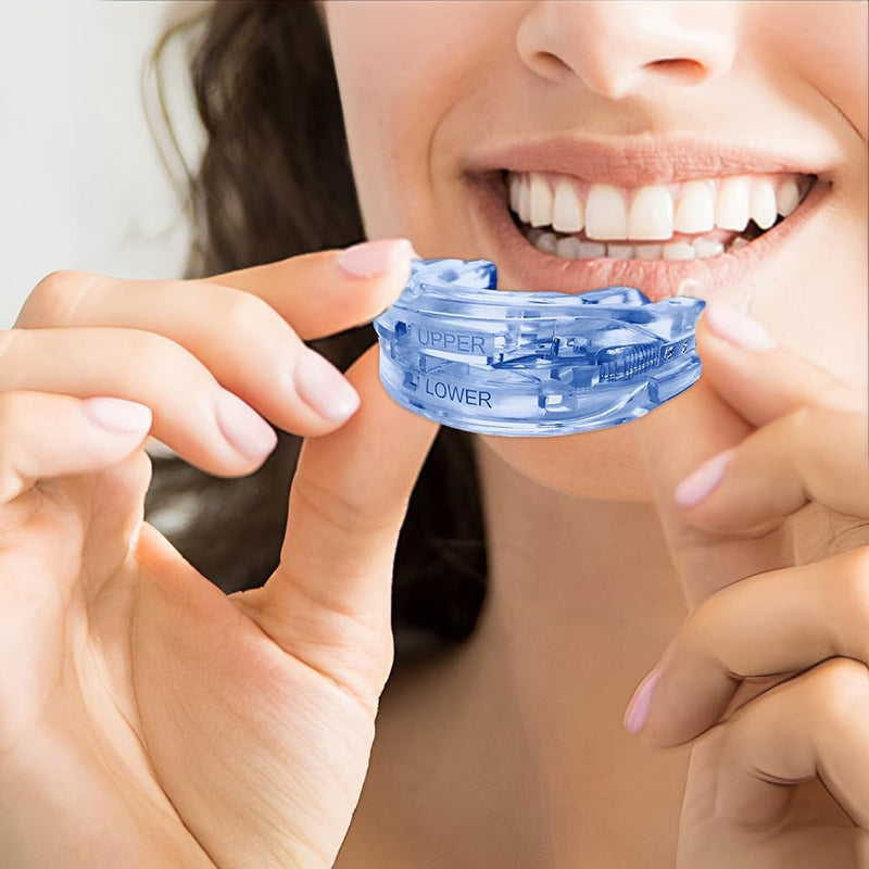 [Australia] - HOVCEH snoring splint, snoring stopper adjustable, anti snoring splint, grinding splint for night, snoring stopper for men women, effective against snoring against teeth grinding - blue 