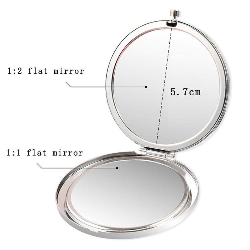 Pack of 2 Mother of the Bride & Groom Mirrors Set - Rose Gold Stainless Steel Compact Pocket Makeup Mirror with 2 Pcs Rose Gold Knot Bracelet and Gift Box Wedding Proposal Gift