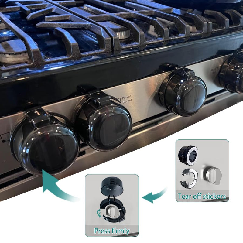 [Australia] - Stove Knob Safety Covers & Gas Stove Knob Locks - Childproof Oven Lock 5 Pack, Heat-Resistant ABS Stove Locks Child Safety Universal Fit Knob Covers convention 