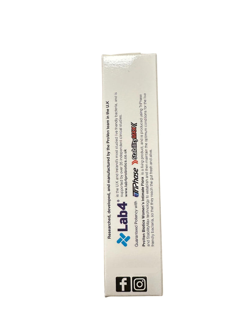 Proven Biotics Women’s Intimate Flora | 30 Probiotic Capsules | 20 Billion Live Bacteria with Lactobacillus & Vitamins A D | for the Vaginal & Gut Microbiomes